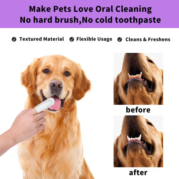 Clean Function Teeth Cleaning Wipes for Gentle Gum Care Disposable Dog Finger Toothbrush