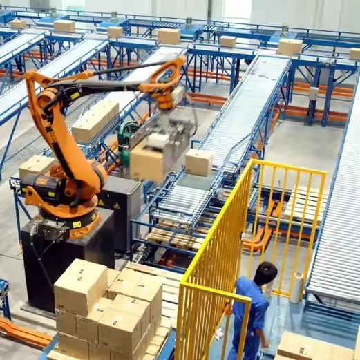 EBILTECH Automatic Feed Cartons Bags Bottles Robot Palletizer  Machine