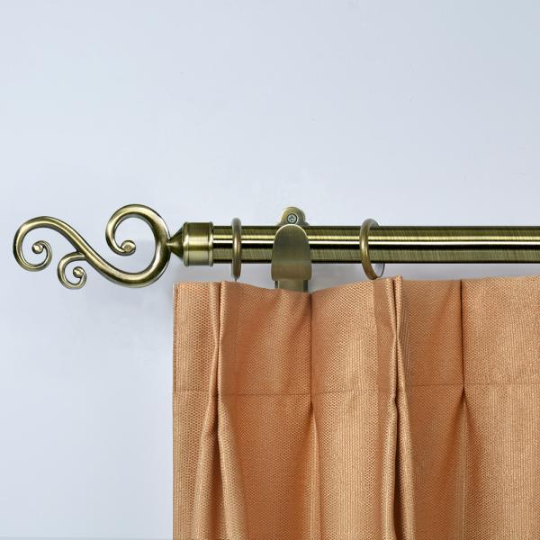 European style 28mm Curtain Pole Big S Flower Curtain Finial Morocco Market Double Metal Curtain Poles