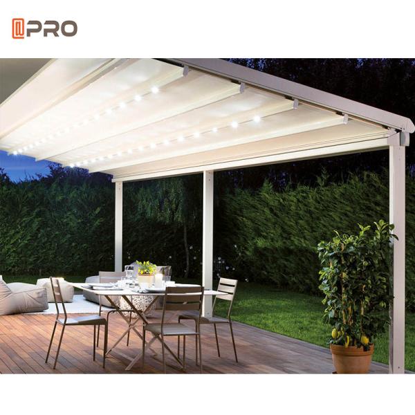 Restaurant PVC Folding Roof Pergola With Retractable Canopy