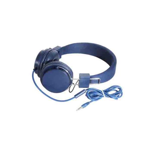 Dark Blue Noise Reduction Earbuds , Plastic Foldable On Ear Headphones