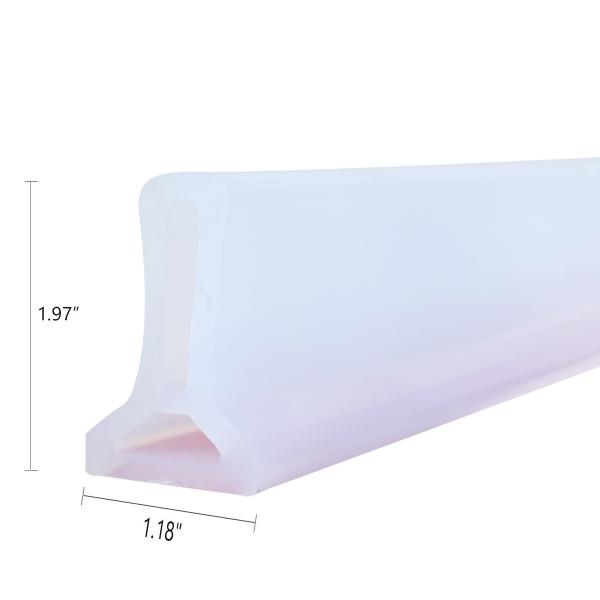 Easy-to-Install 50X30mm Silicone Water Stopper for Frameless Shower Door Threshold