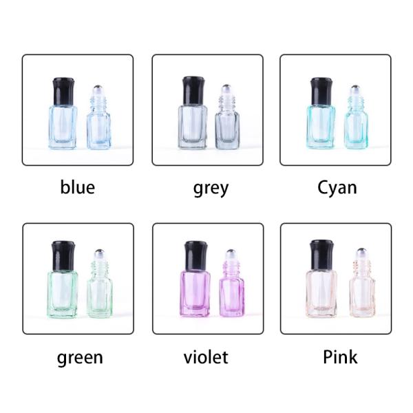 3ml Steel Roller Cosmetic Glass Bottles 6ml Glass Roll On Bottle Hot Stamping