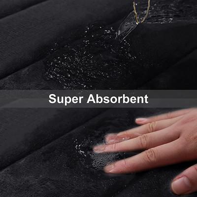 Black Rubber Soft Memory Foam Bath Mats Non Slip Absorbent