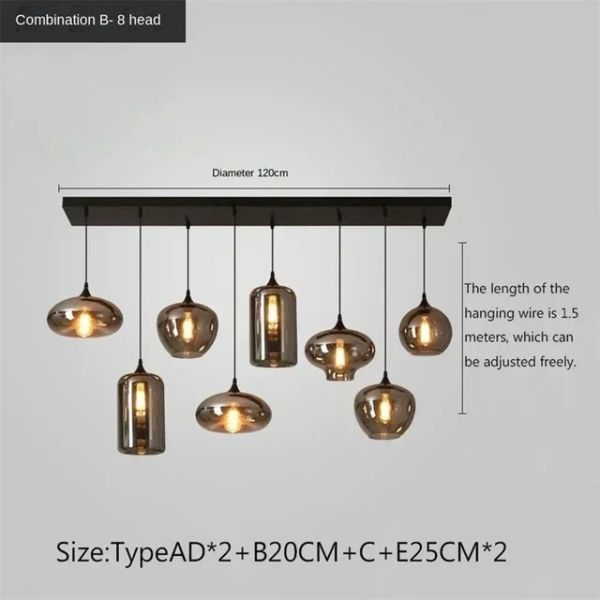 Modern Glass Chandeliers For Dining Tables Living Room Kitchen Office Coffee Hanging Lamp (WH-AP-679)