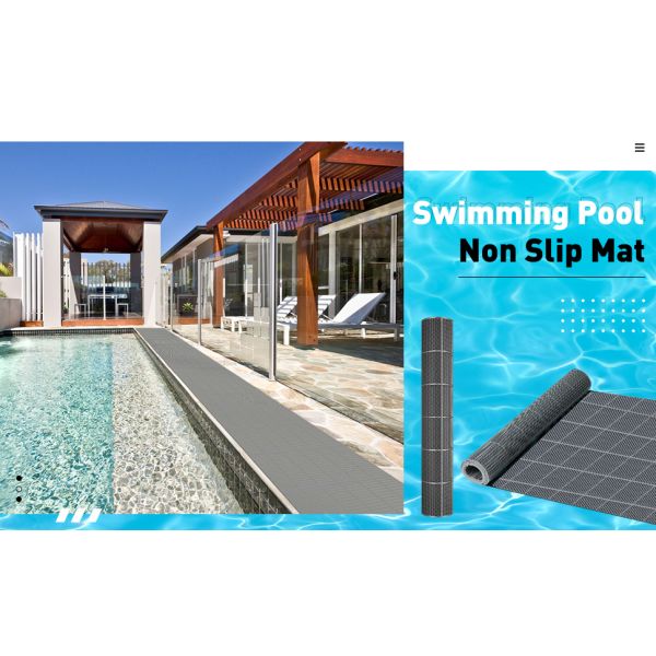 Anti-slip Drainage Pool Flooring Mats Swimming Pool Non Slip Mat PVC Splash Matting Mesh Hollow Doormat Roll For Outdoor Indoor Patio Restaurant Garage Kitchen Bathroom Bars