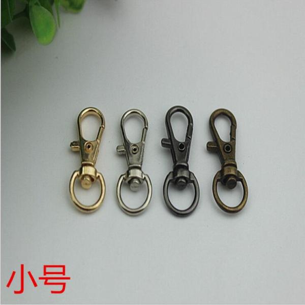 Bag accessories parts zinc alloy round 10 mm small claw snap hook clip for metal chain