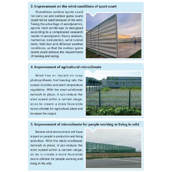 Anti UV Outdoor Powder Coated Wind Barrier Steel Fence