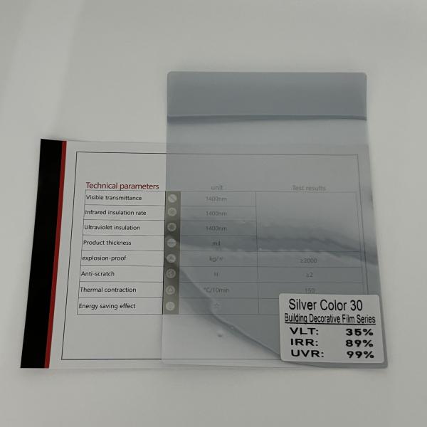 NASIDO Silver 30 Decorative Building Window Film Dirt Resistant Customizable