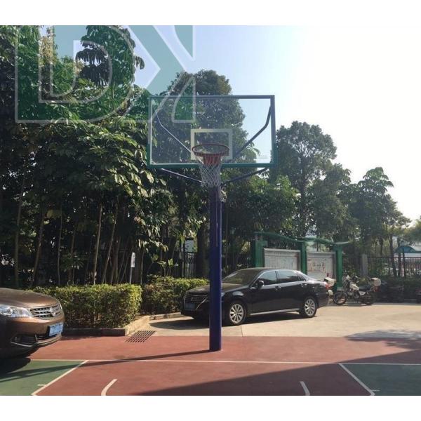 Outdoor Basketball Stand With Tempered Glass Backboard Inground Baketball Hoop