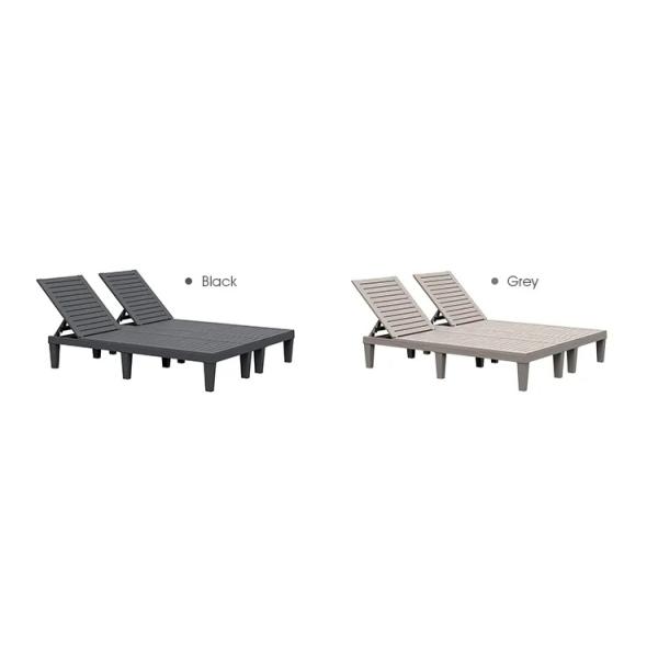 Plastic Stackable Adjustable Sun Lounger Chair for Outdoor Beach Patio Hotel Swimming Pool