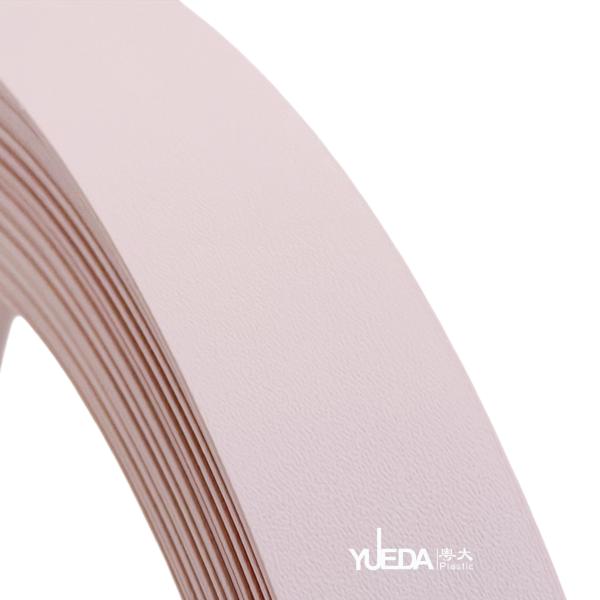 A2054 Matte Blush Pink PVC Edge Banding Strip, Wear Resistant Furniture Edge Tape For Wardrobe Cabinet Vanity