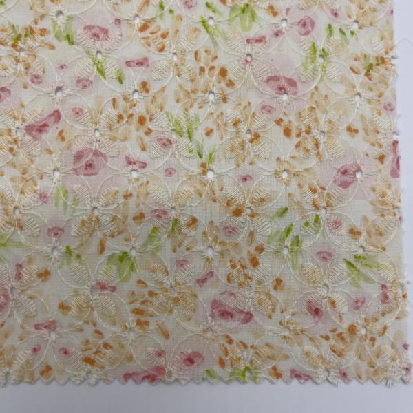 Printed Garment embroidered cotton net fabric Material MO4-LK010