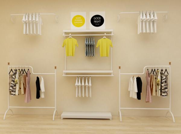 Custom Wooden Cabinet Clothing Display Showcase Interior Design Clothes Shop Fitting