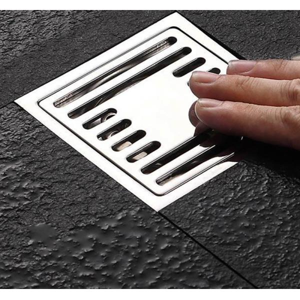 4 Inches Mirror Polished Silver Shower Floor Drain With Removable Filter Hair Sundries Cover