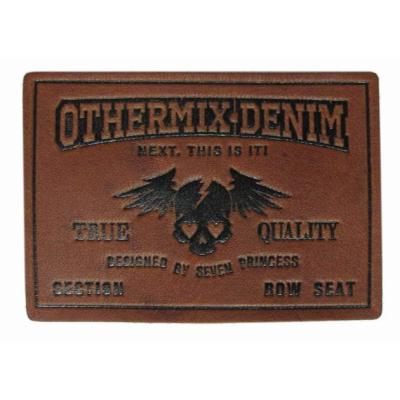 Sustainable Debossed Jeans Leather Patch Twill Felt Name Size Logo