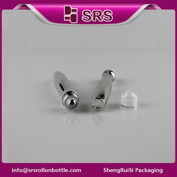 SRS packaging plastic 15ml silver color PETG roll on bottle with steel ball