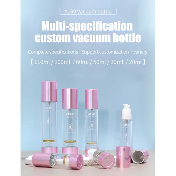 100 ml de Rose Gold Cosméticos Botellas de bomba de plástico Conjunto de botellas sin aire para el cuidado facial Esencia de loción 100 ml Volumen industrial