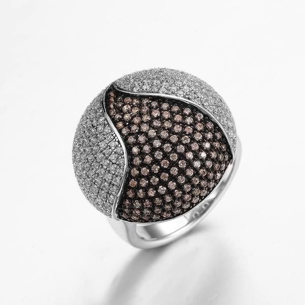 AAA ранг 925 серебряный набор захвата колец 9.8g CZ стерлинговый серебряный круглый отрезанный