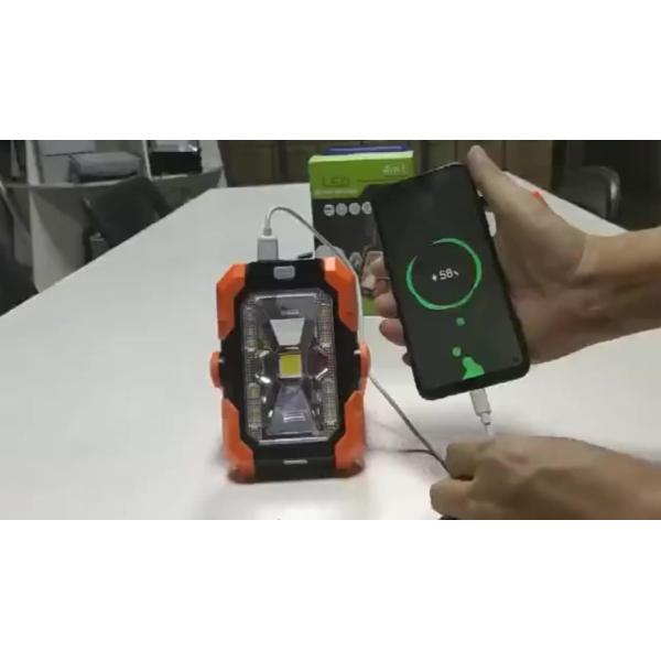 Solar LED Outdoor lighting Portable Camping Light USB Charge LED Work Light Led Rechargeable Flood Lamp