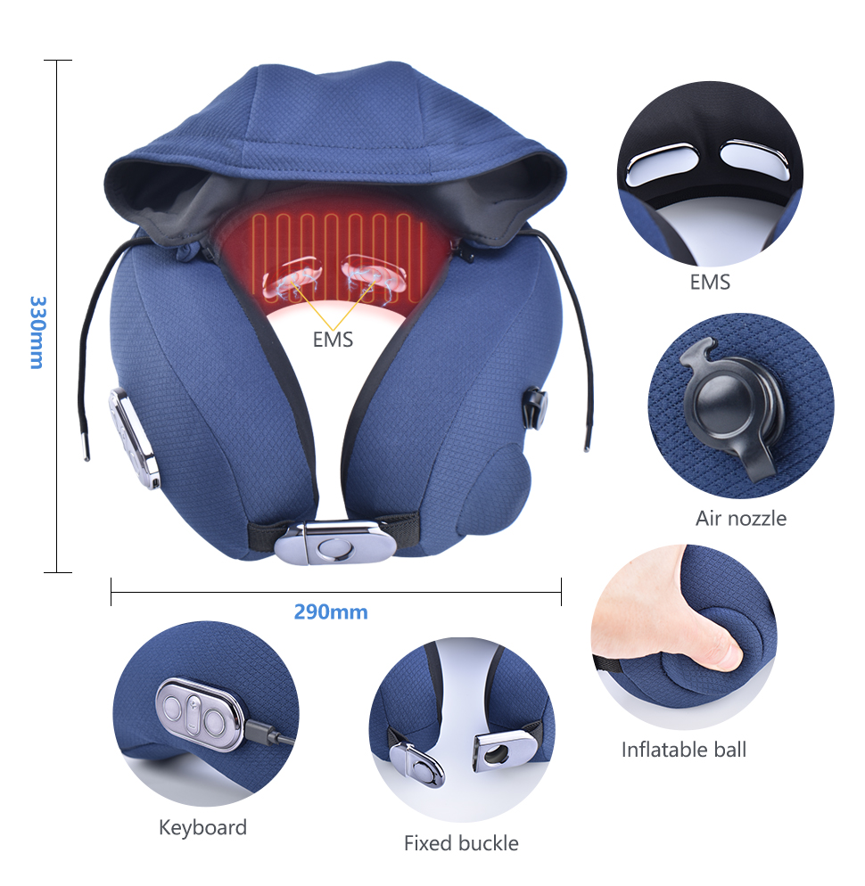 Portable Yoga Style Shoulder Coverage Air Compression Neck Stretching Thai Neck Massage Pillow