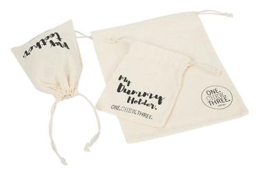 Small Pull String Bags Cotton Canvas Material Made With Custom Logo