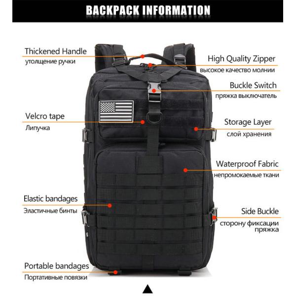 Men Army Military Tactical Backpack Hiking Camping Hunting