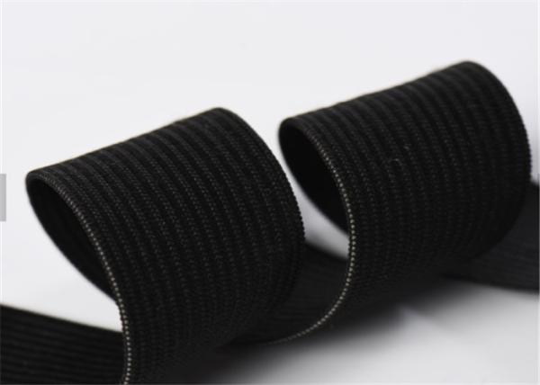 Soft 3mm Knit Gym Elastic Rope / Thin Strapworks Polyester Webbing For Garments
