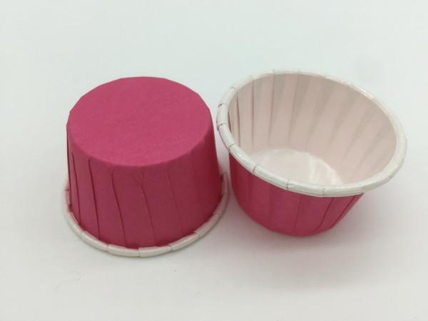 Round Mini Muffin Baking Cups , Hot Pink Wedding Cupcake Wrappers Pass SGS FDA