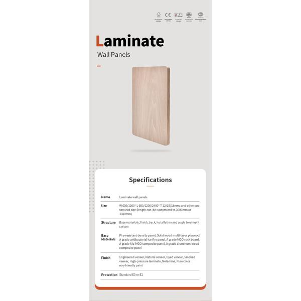 Оснащение плоских декоративных ламинатных стенных досок звукоизоляция 600x600 600x1200 мм