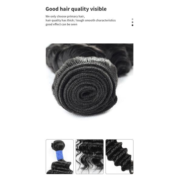 50.8cm 20 Inch Human Hair Bundles Deep Wave Human Hair Weave True To Length