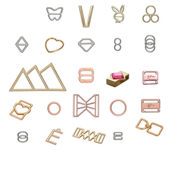 Niris Lingerie Hot sale bikini closure gold plated swimwear accessories metal tag