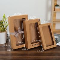 Saco de papel decorativo de Kraft da caixa de presente do lenço da janela com laminação lustrosa da curva