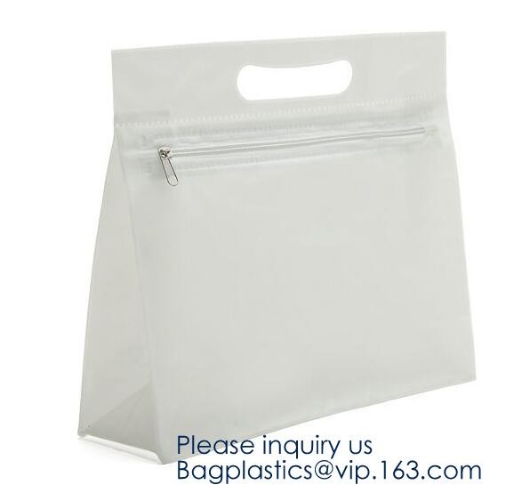 Eco-friendly heat seal frosted PVC /EVA button bag,Universal transparent matte pvc eva self-sealing zipper bag with logo