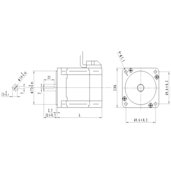 High Torque BLDC Electric Motor 2.2-19.5A 86mm 48V 310V 3000RPM