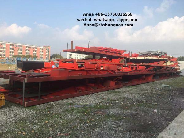 Large Scale Used Truck Trailers , Container Transport Skeleton Flatbed Semi Trailer