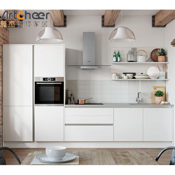 Lacquer Or Finish Modern Custom Kitchen Cabinets Scandinavian Design PVC Membrane Door Panel