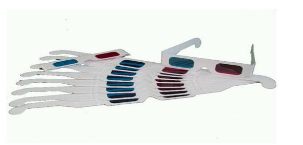 Popular anaglyph 3d glasses red cyan For Normal PC / 3D Books And 3D Magazines