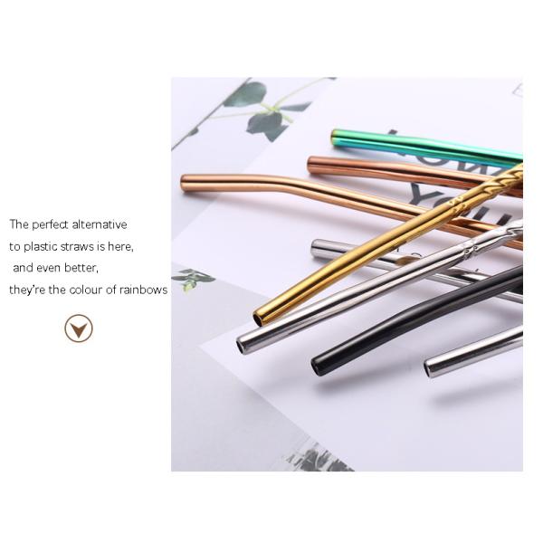 Colorful Reusable Stainless Steel Straws With Spoon Rust Resistant