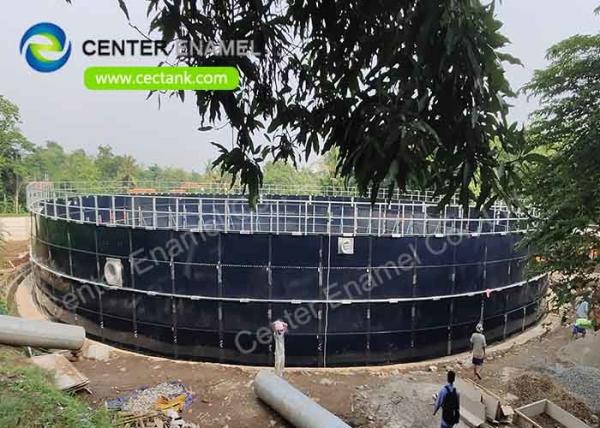 Tanques de armazenamento de líquidos de vidro fundido a aço com parafusos e telhados de convés de liga de alumínio