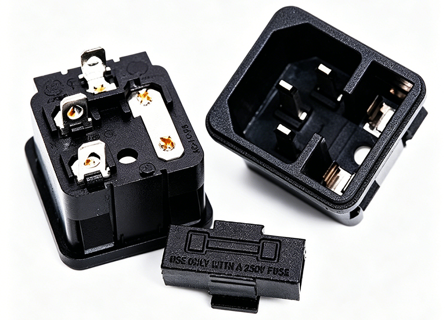 IEC 60320 AC Power Socket 10A 1500V Panel Mount for UPS Systems