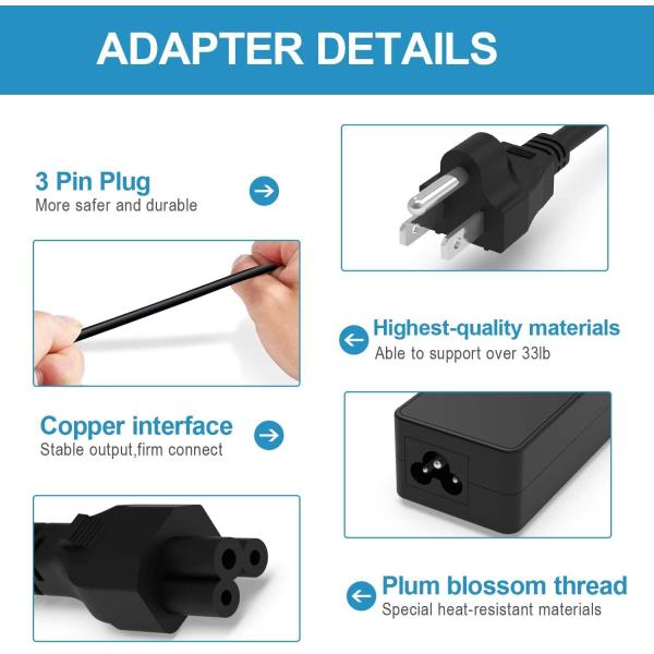 Thin Black Laptop Power AC Adapter 20V 3.25A 65W Lenovo USB C Charger
