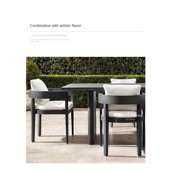 Outdoor Aluminum Patio Garden Hotel Dining Table And Chairs Waterproof Sunproof