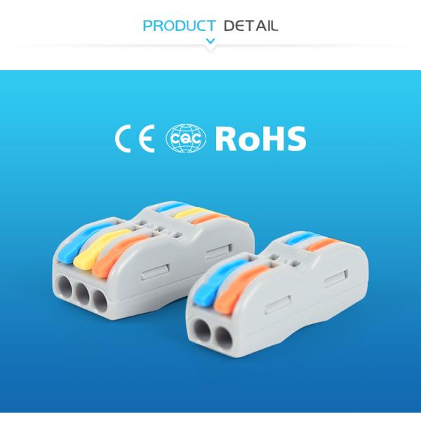 нажим 3 штырей в типе электрическом терминальном блоке соединителей 222-423 провода