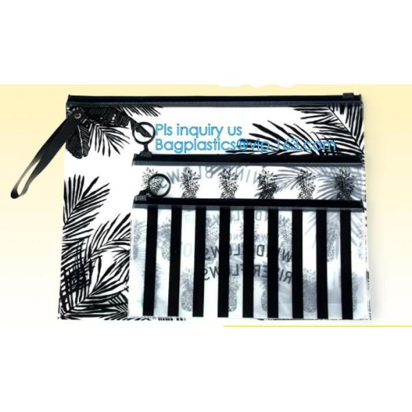 PVC transprent slider bag for packing underwear, Frosted Zip lockkk bag EVA PVC hanger bag for clothes, EVA frost drawstrin