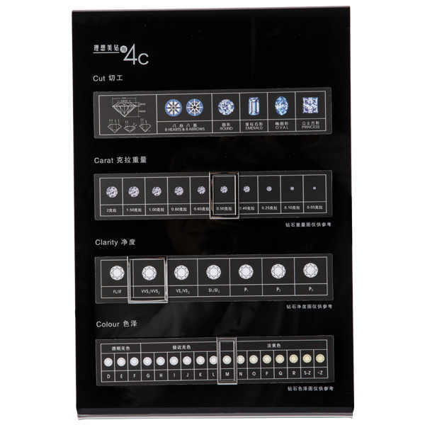 Черный роскошной диаграммы диаманта 4к ювелирного магазина акриловый материальный/белый цвет