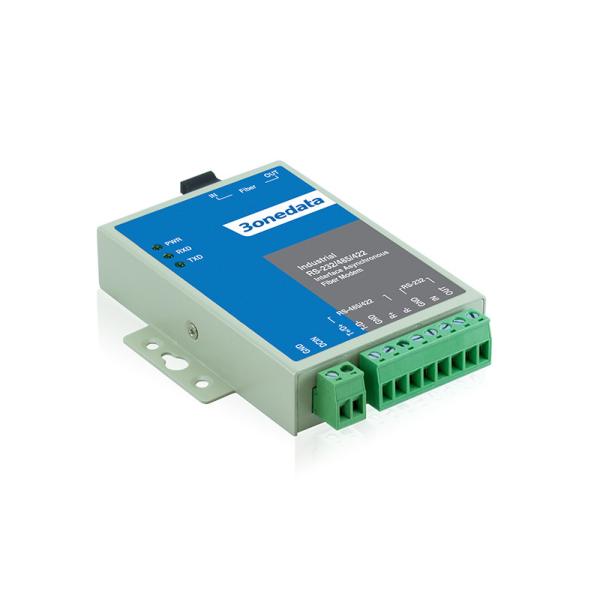 Aluminum Alloy 1 Port Serial To Fiber Converter -40~75 Centigrade Operating Temperature