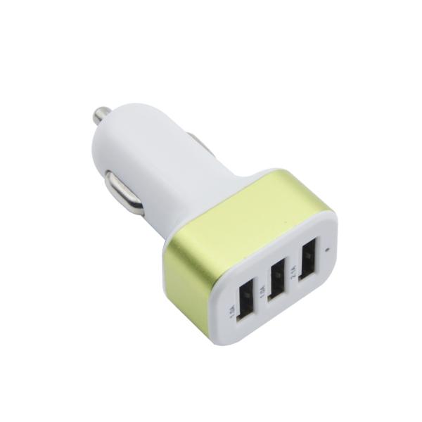 Shenzhen factory supply Aluminium frame 3 USB car charger phone tablet chargers