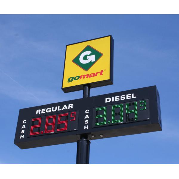 Digital LED Fuel Price Display Board 12 Inch Digit Height Aluminum Enclosure IP65 CE Certified Weatherproof Design