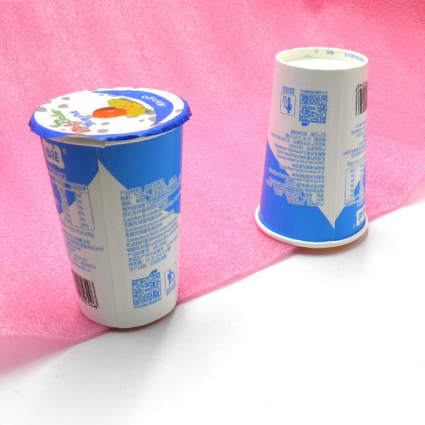 5oz 6oz 160g Paper Yogurt Cup Ice Cream CDR Design Aluminum Foil Lid 100mm